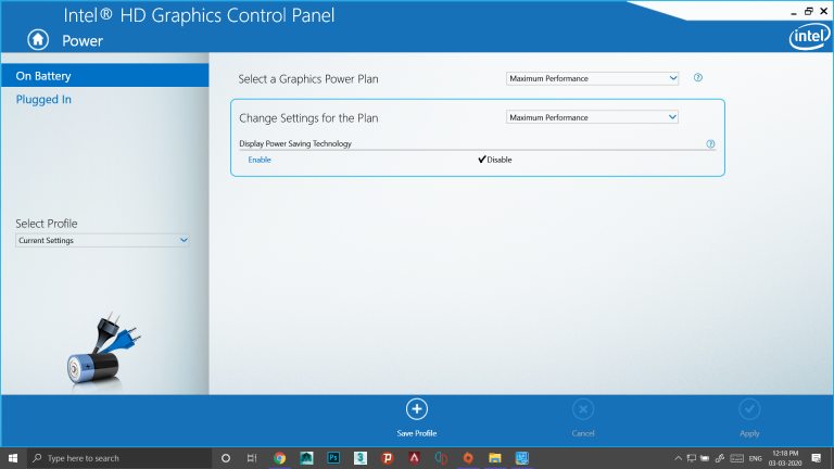 Intel Graphics Control Panel: adjust graphics for games